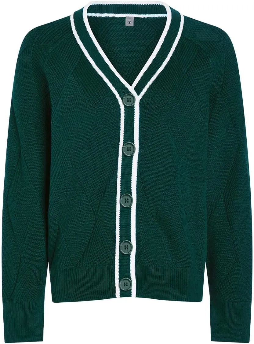 SuperPrity Cardigan Sweaters for Women Fashion 2024 Button Open Front Knit Oversized Cardigans Coat Fall Outfits Outwear