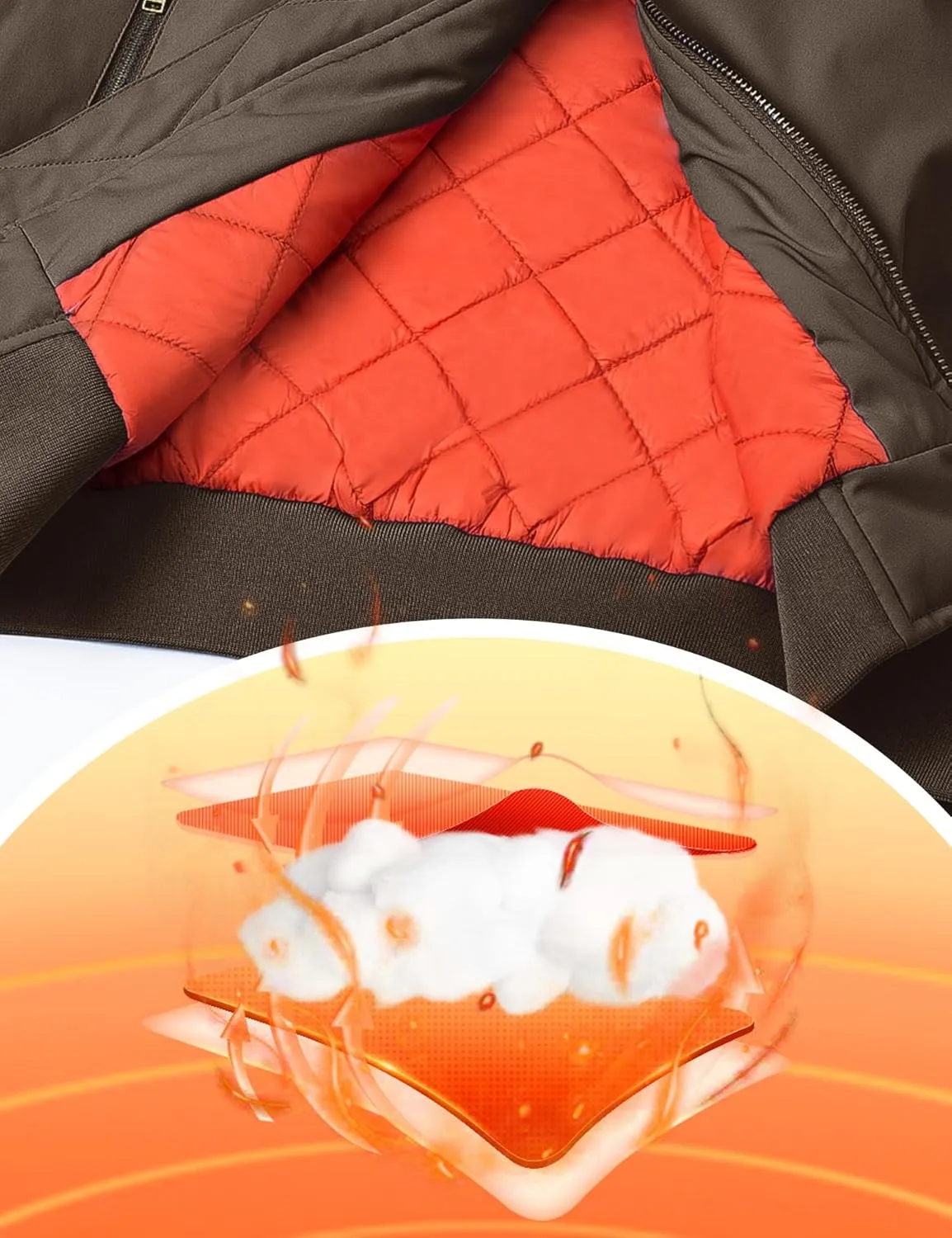 TACVASEN Men's Jackets-Bomber Jacket Fall Winter Warm Windbreaker Full Zip Casual Padded Coats