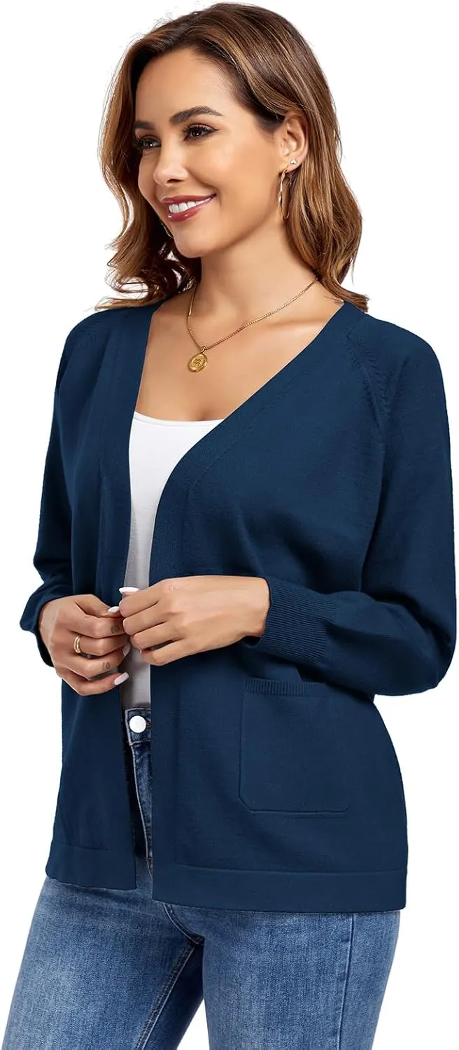 TownCat Women's Knit Cardigan Sweaters with Pocket Lightweight Long Sleeve Open Front Cardigans