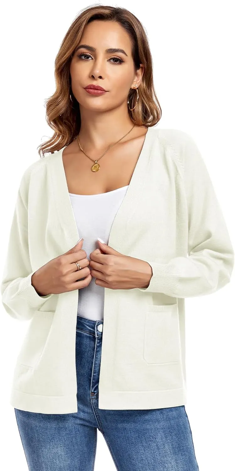 TownCat Women's Knit Cardigan Sweaters with Pocket Lightweight Long Sleeve Open Front Cardigans