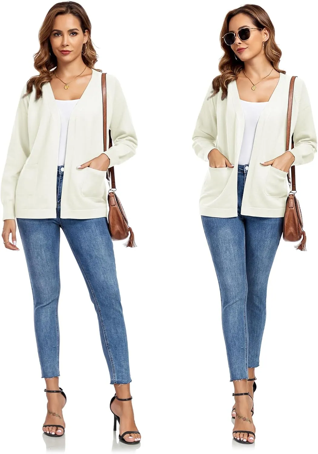 TownCat Women's Knit Cardigan Sweaters with Pocket Lightweight Long Sleeve Open Front Cardigans