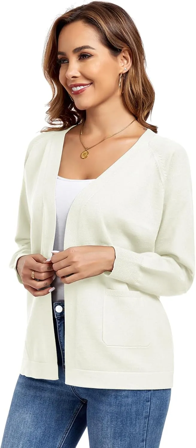 TownCat Women's Knit Cardigan Sweaters with Pocket Lightweight Long Sleeve Open Front Cardigans