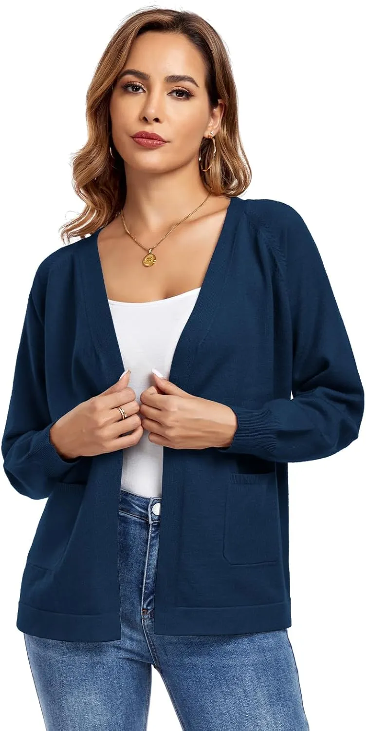 TownCat Women's Knit Cardigan Sweaters with Pocket Lightweight Long Sleeve Open Front Cardigans