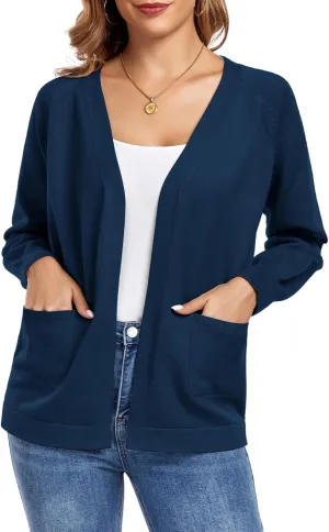 TownCat Women's Knit Cardigan Sweaters with Pocket Lightweight Long Sleeve Open Front Cardigans
