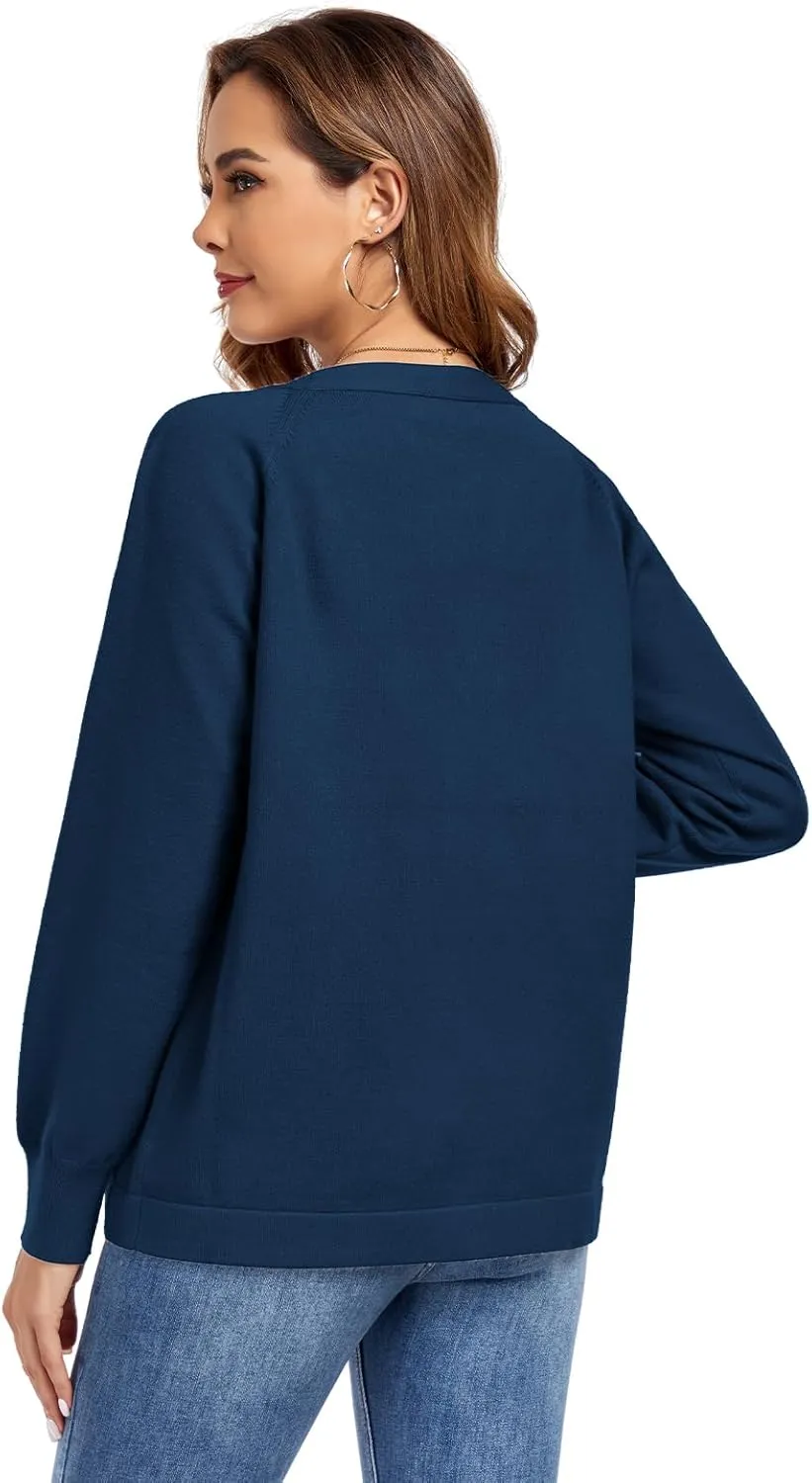 TownCat Women's Knit Cardigan Sweaters with Pocket Lightweight Long Sleeve Open Front Cardigans