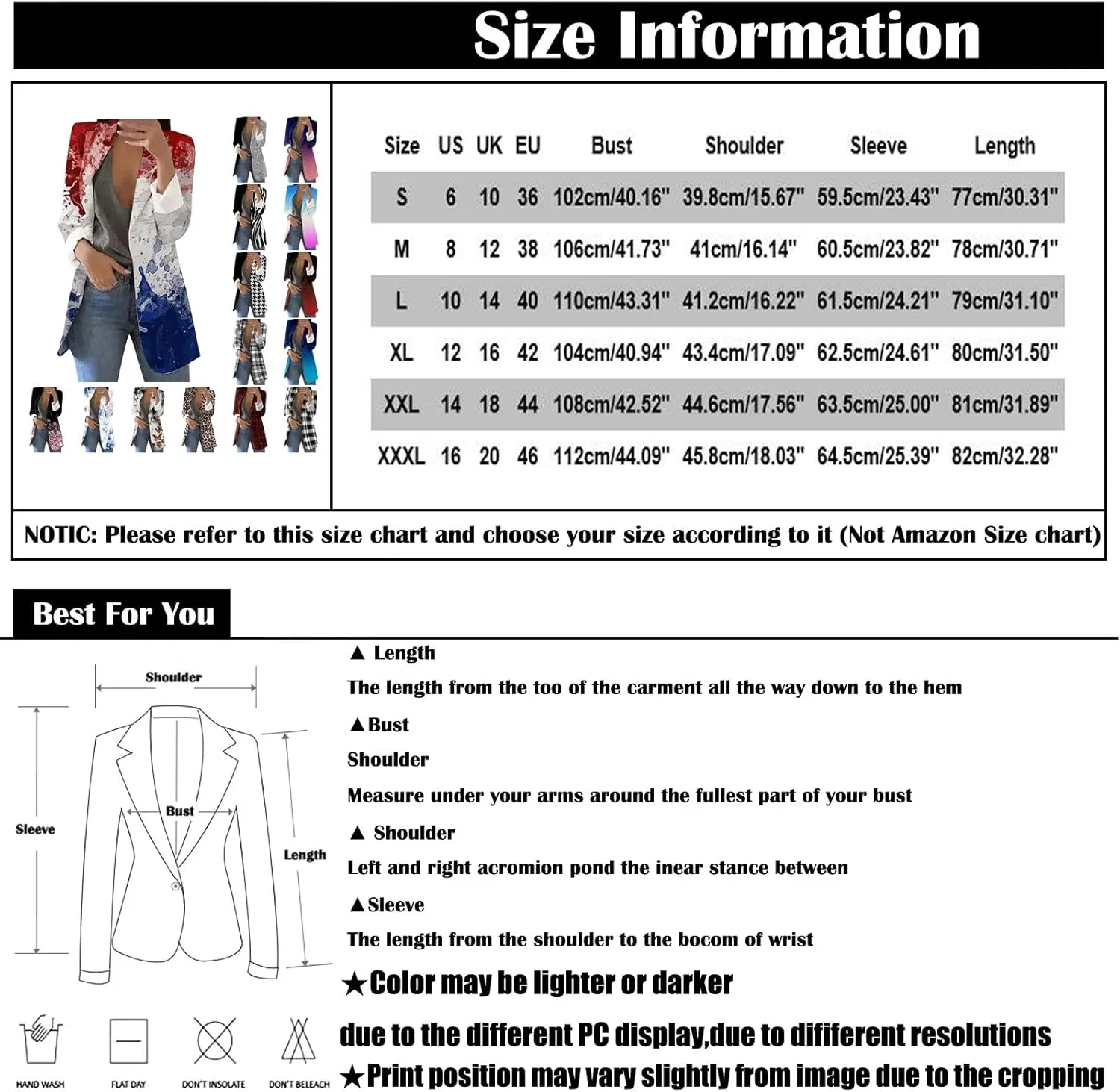 WANZZXCSL Womens Casual Blazers Business Casual Dressy Long Sleeve Lightweight Jackets Spring Summer Cardigan Work Suit