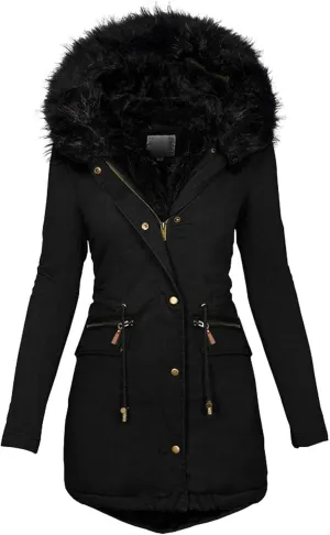 Warm Winter Fashion Coats,2023 Womens Hooded Jackets Thick Padded Loose Fleece Outerwear Oversized Faux Fur Coats