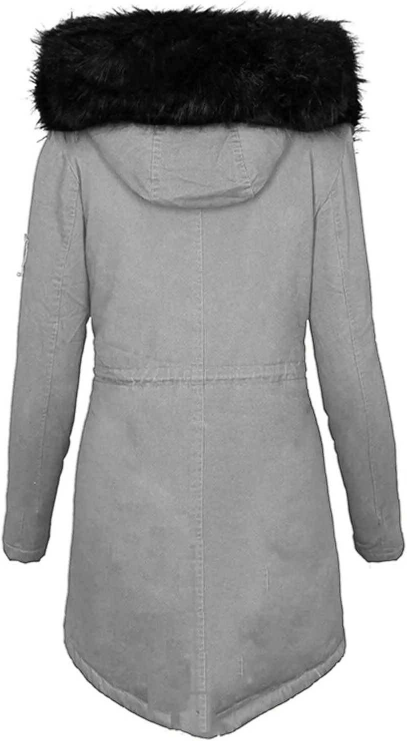 Warm Winter Fashion Coats,2023 Womens Hooded Jackets Thick Padded Loose Fleece Outerwear Oversized Faux Fur Coats