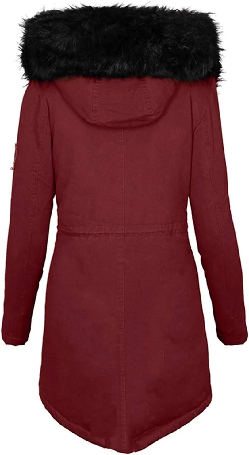 Warm Winter Fashion Coats,2023 Womens Hooded Jackets Thick Padded Loose Fleece Outerwear Oversized Faux Fur Coats