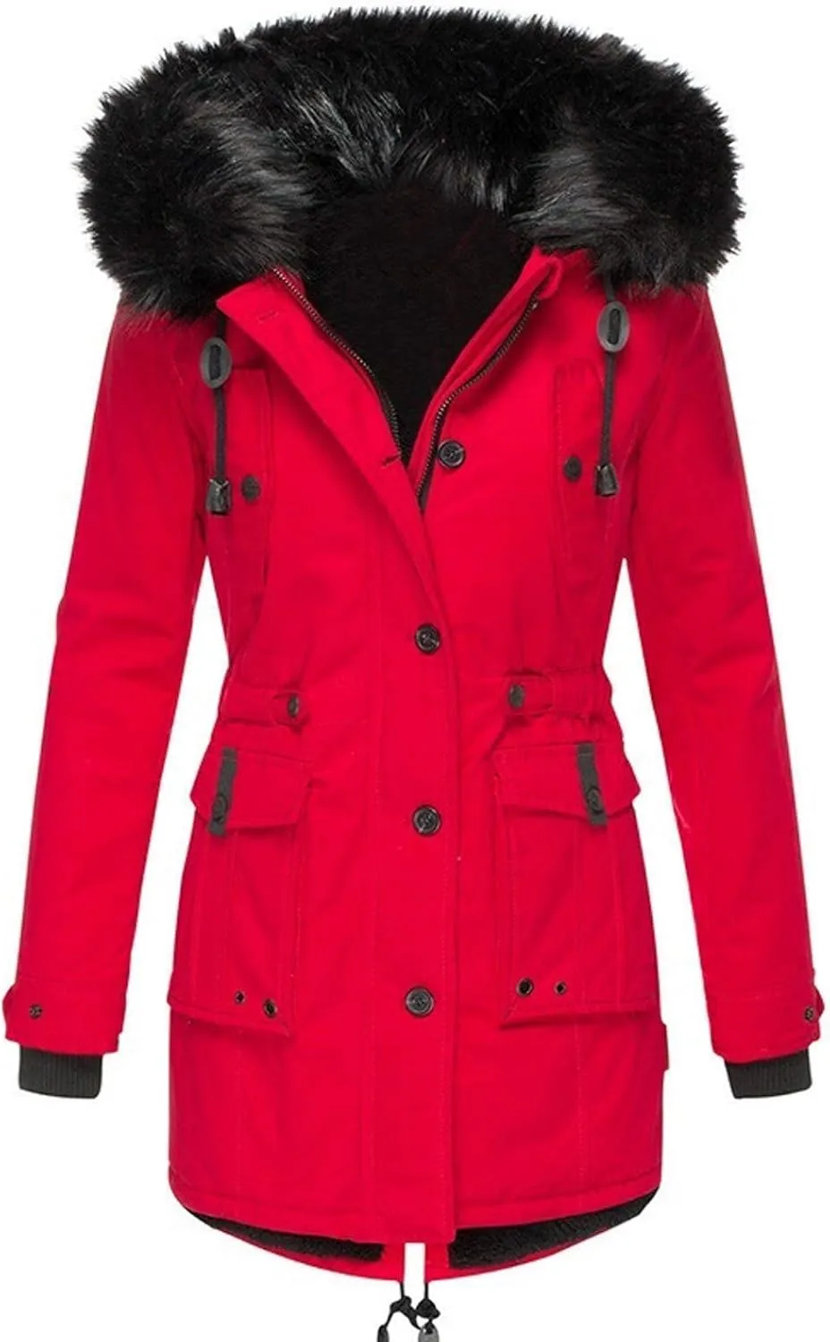 Warm Winter Fashion Coats,2023 Womens Hooded Jackets Thick Padded Loose Fleece Outerwear Oversized Faux Fur Coats