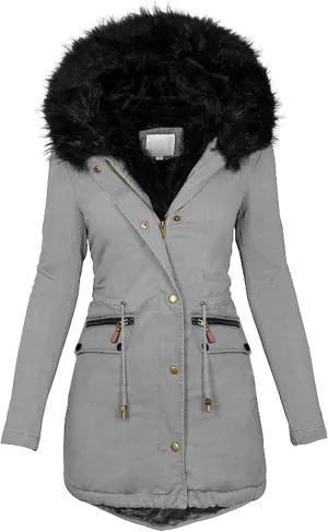 Warm Winter Fashion Coats,2023 Womens Hooded Jackets Thick Padded Loose Fleece Outerwear Oversized Faux Fur Coats