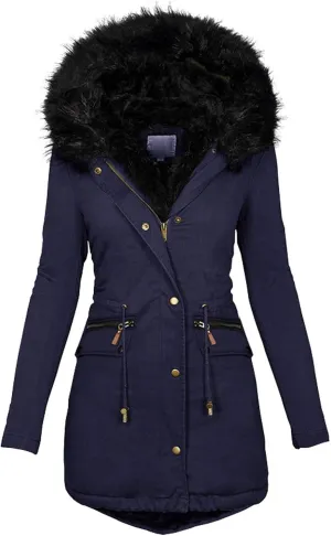 Warm Winter Fashion Coats,2023 Womens Hooded Jackets Thick Padded Loose Fleece Outerwear Oversized Faux Fur Coats
