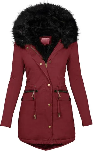 Warm Winter Fashion Coats,2023 Womens Hooded Jackets Thick Padded Loose Fleece Outerwear Oversized Faux Fur Coats