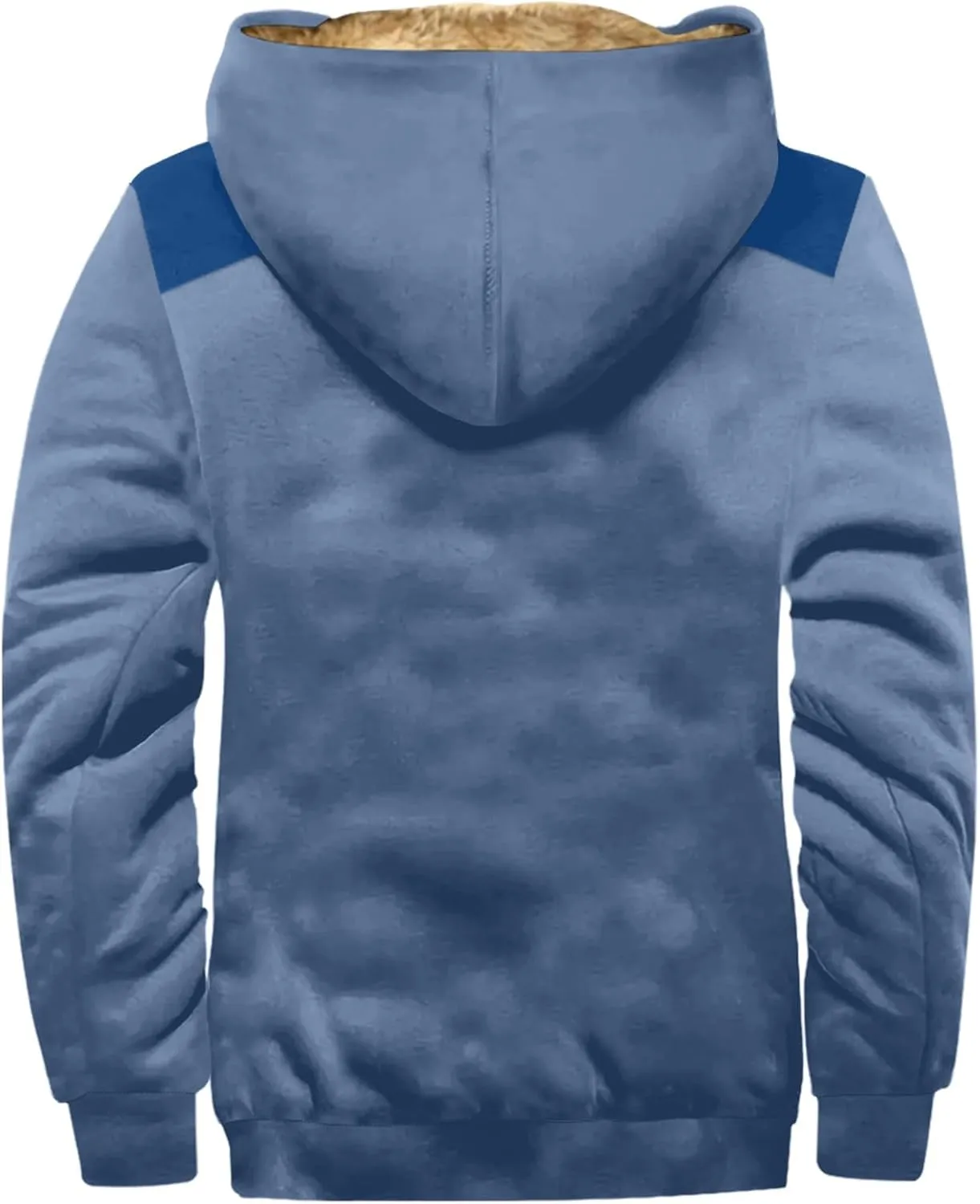 Winter Jacket For Mens Zip Up Casual Long Sleeve Thickened Vintage Hoodies Fashion Padded Coats