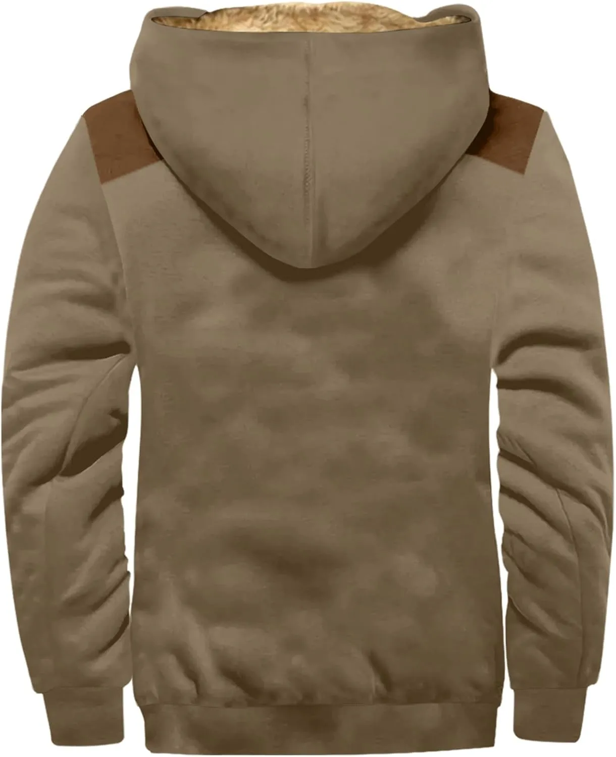 Winter Jacket For Mens Zip Up Casual Long Sleeve Thickened Vintage Hoodies Fashion Padded Coats