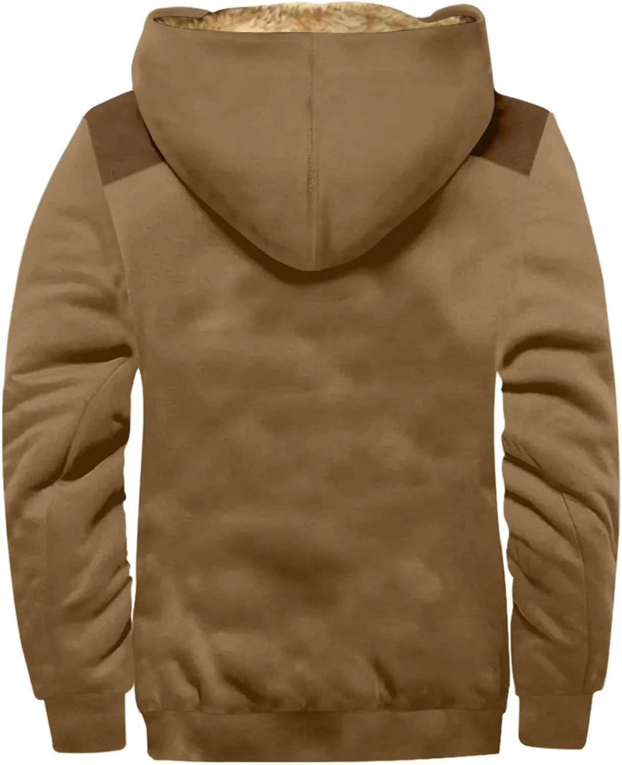 Winter Jacket For Mens Zip Up Casual Long Sleeve Thickened Vintage Hoodies Fashion Padded Coats