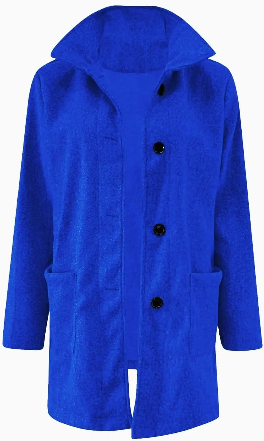 Winter Long Pea Coats for Women Wool Blend Stand Collar Single Breasted Blazer Jacket 2025 Casual Peacoat Overcoat