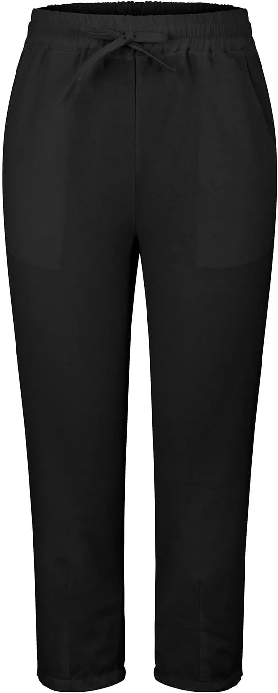 Women Casual Straight Leg Pants Elastic Drawstring Trousers with Pockets 2025 Summer Cotton Linen Beach Lounge Clothes