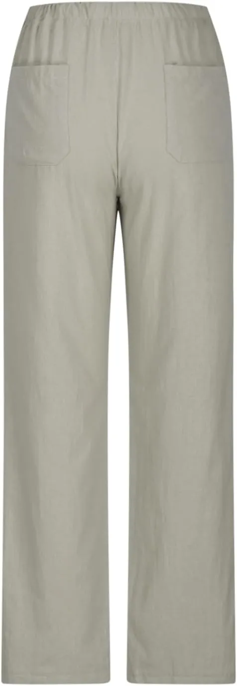 Women Drawstring Solid Color Trousers Soft Loose Wide Leg Pants Casual Lightweight Straight Leg Pants with Pockets