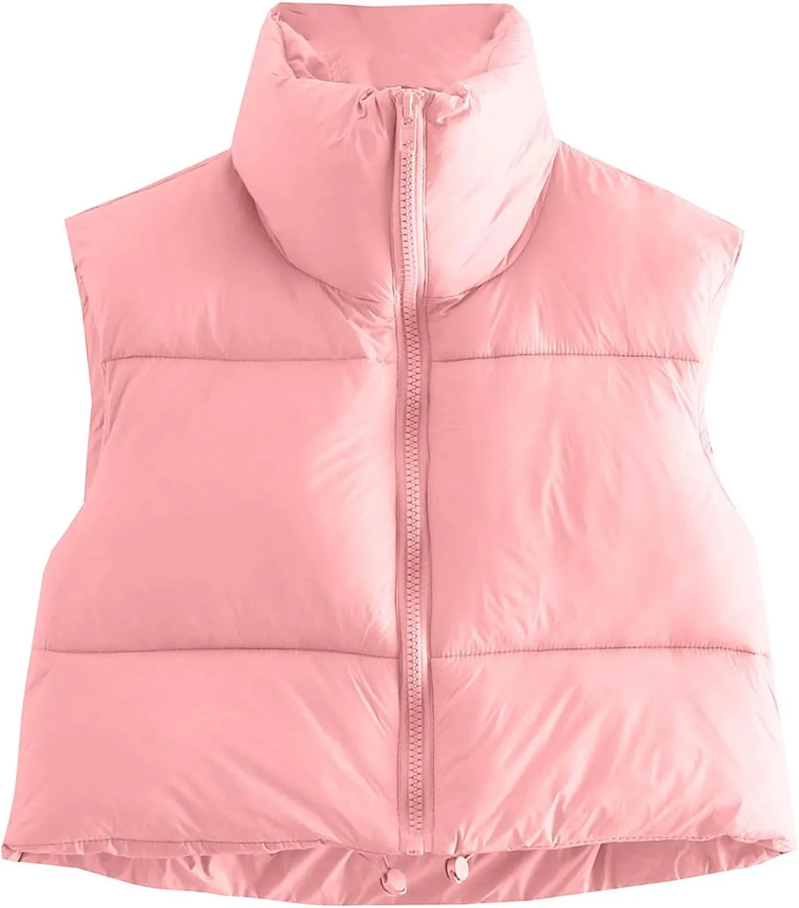 Women Winter Coats Cropped Puffer Vests Lightweight Zip up Jackets Sleeveless Warm Vest Padded Coats