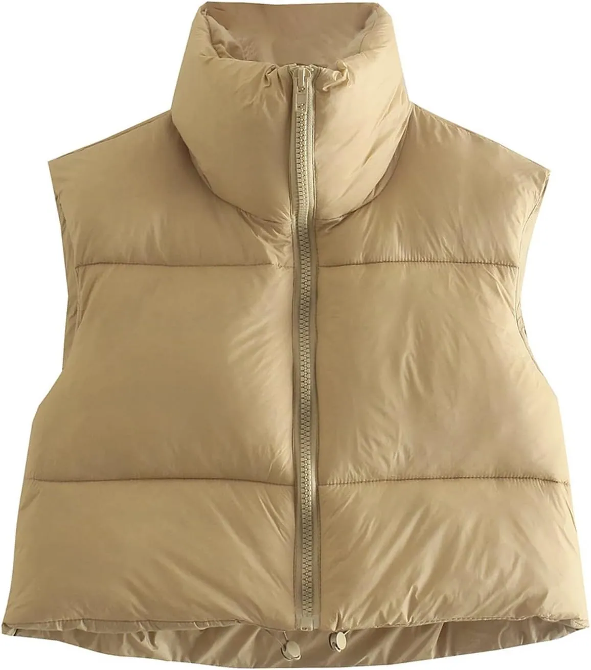 Women Winter Coats Cropped Puffer Vests Lightweight Zip up Jackets Sleeveless Warm Vest Padded Coats