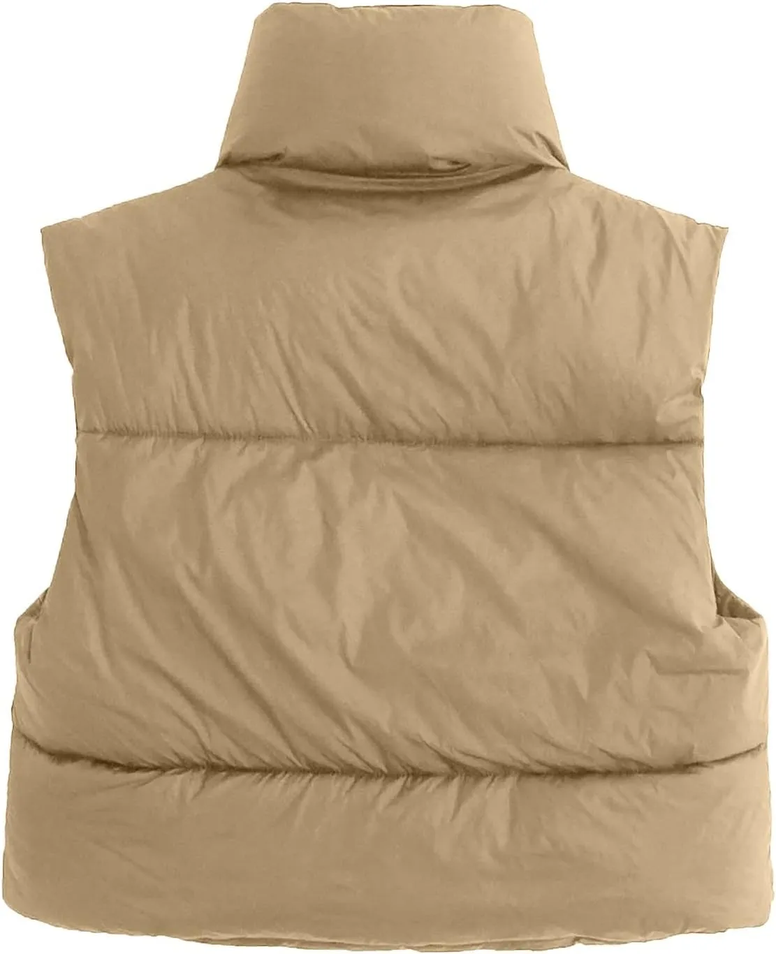 Women Winter Coats Cropped Puffer Vests Lightweight Zip up Jackets Sleeveless Warm Vest Padded Coats