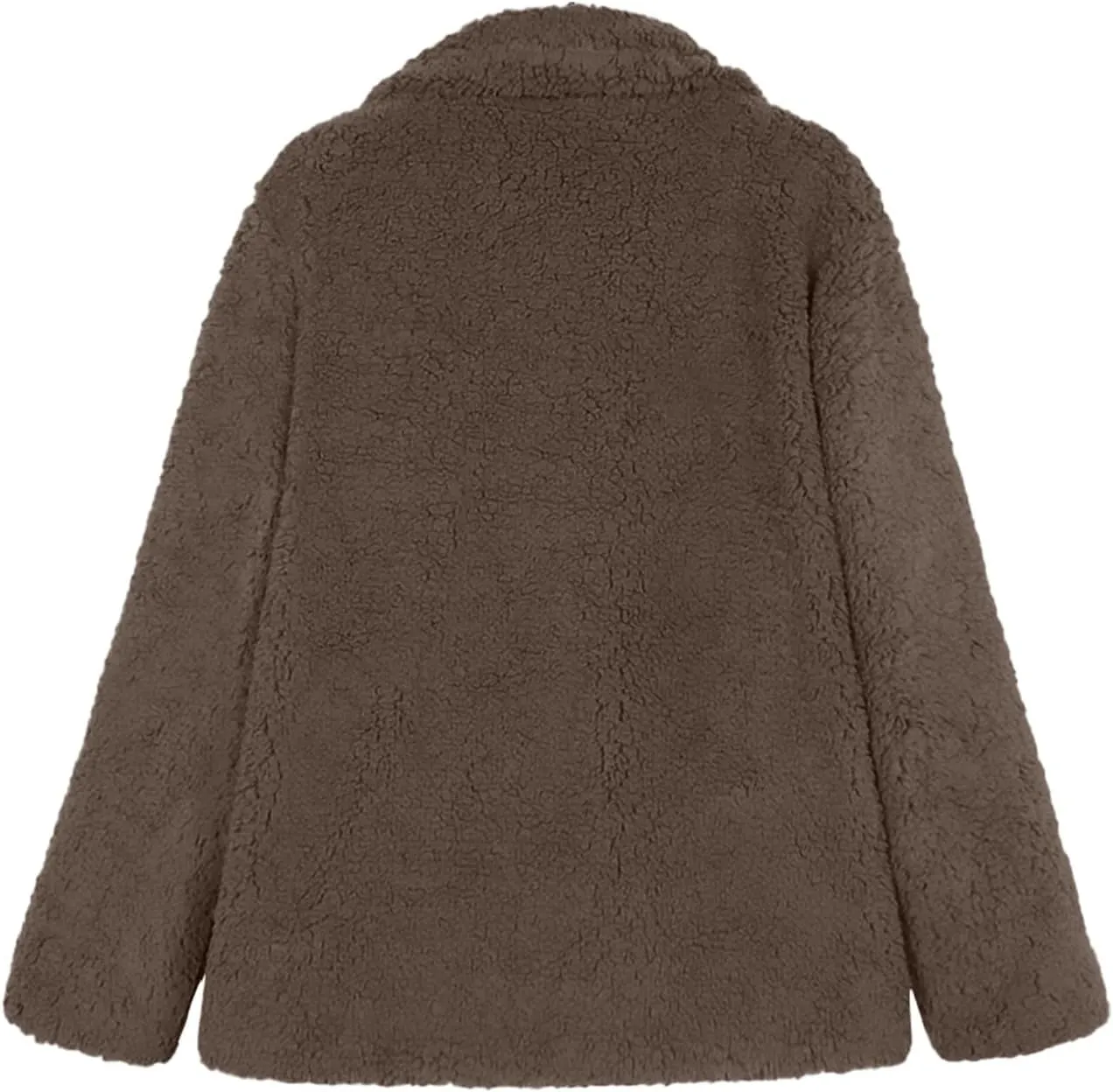 Women's 2024 Winter Faux Fur Coats Lapel Long Sleeve Fuzzy Fleece Outerwear Button Sherpa Trench Jackets Fall Outfits