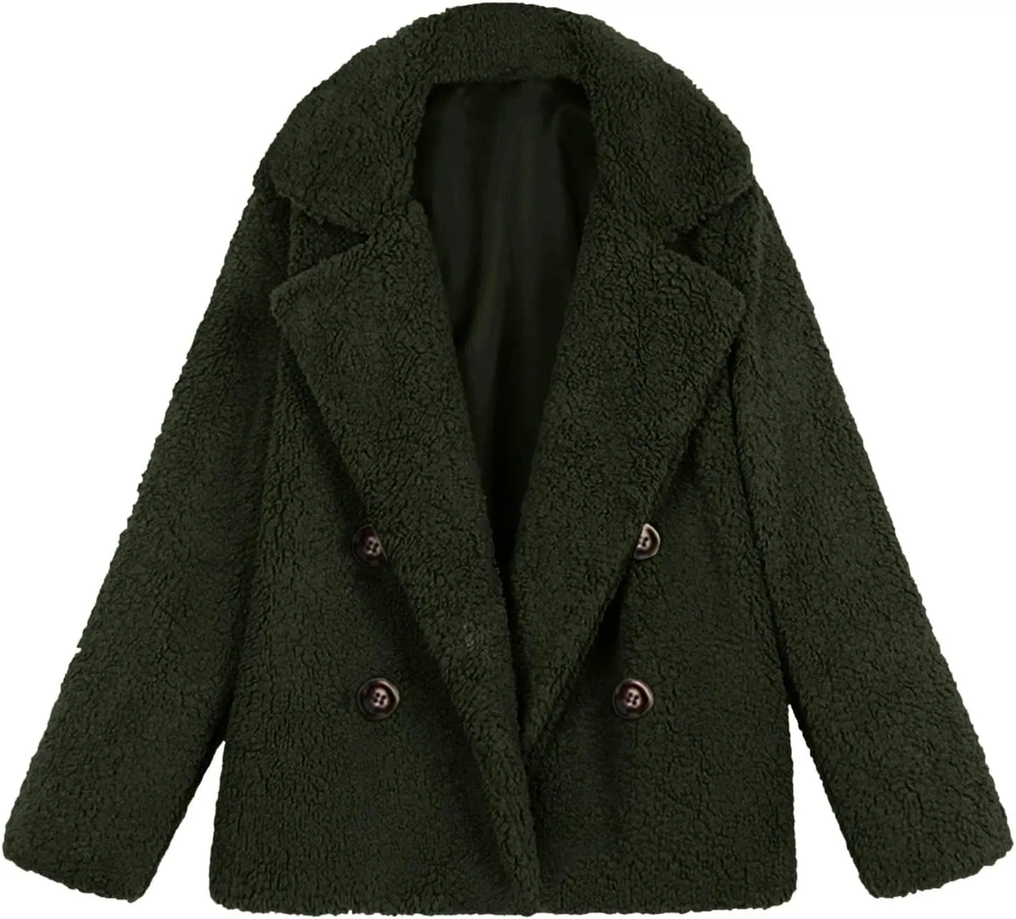 Women's 2024 Winter Faux Fur Coats Lapel Long Sleeve Fuzzy Fleece Outerwear Button Sherpa Trench Jackets Fall Outfits