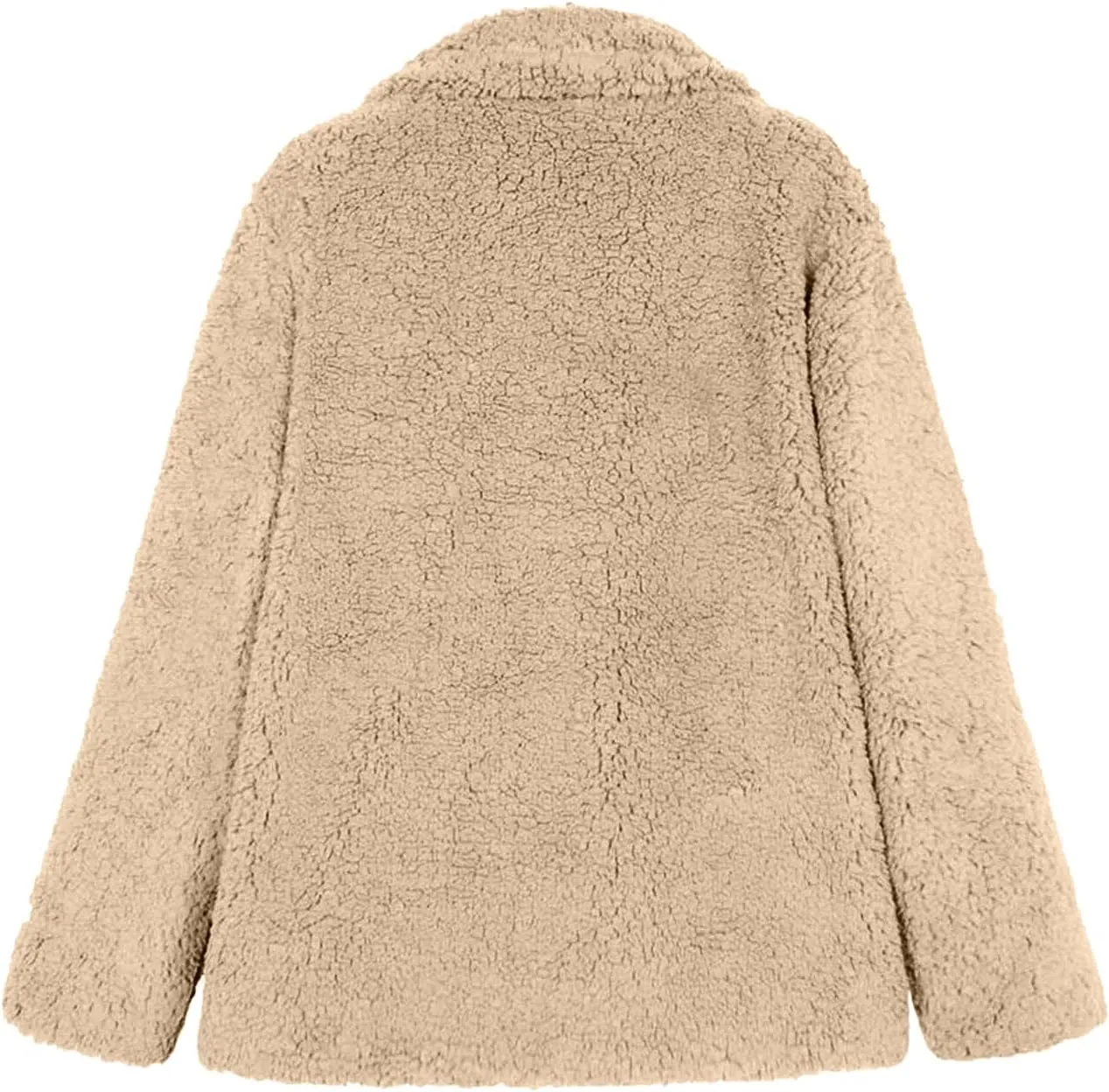 Women's 2024 Winter Faux Fur Coats Lapel Long Sleeve Fuzzy Fleece Outerwear Button Sherpa Trench Jackets Fall Outfits