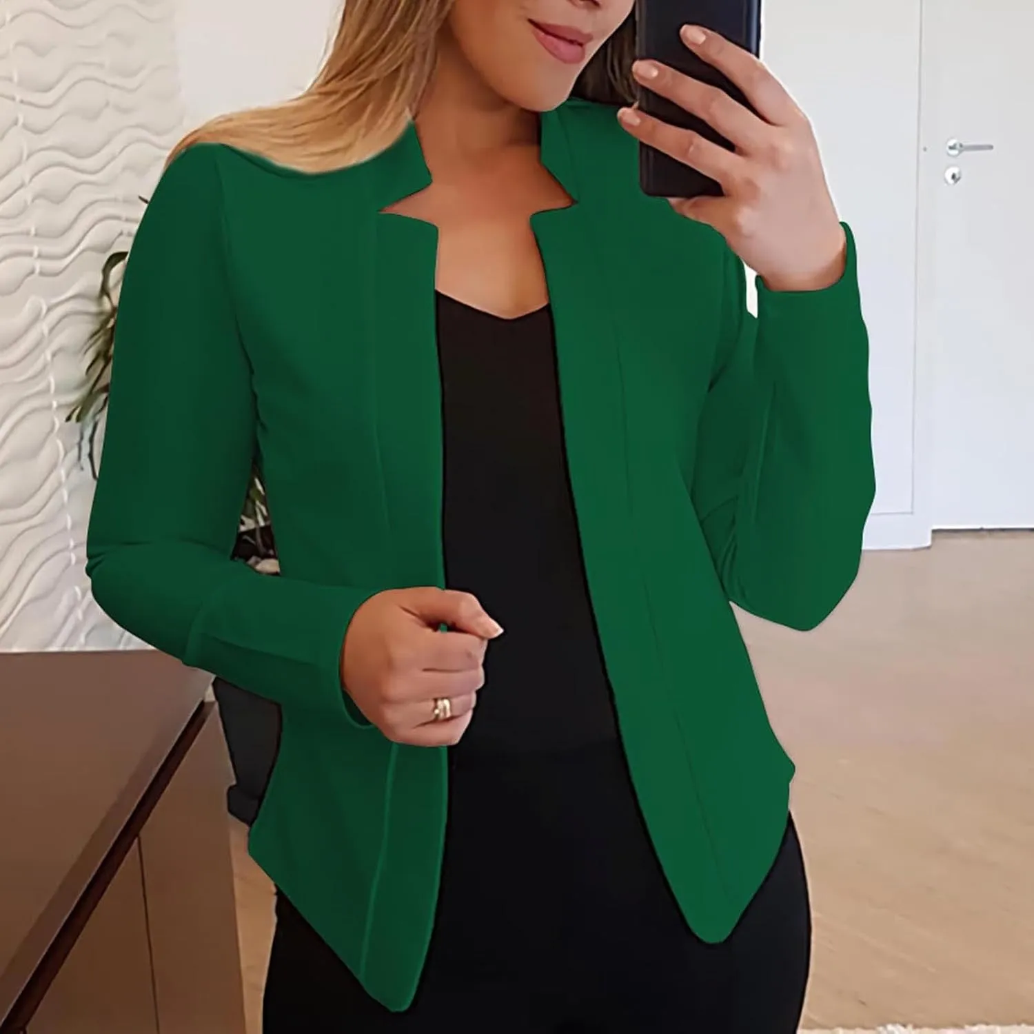 Womens Blazer Business Casual Suit Jackets Long Sleeve Open Front Work Suit Trendy Dressy Cardigan Blazer 2024