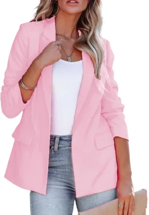 Women's Blazer Casual Blazers 2024 Fall Fashion Long Sleeve Open Front Work Office Suit Jackets Cardigan Business
