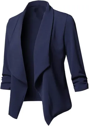 Women's Business Casual Blazers Lightweight Office Jacket Plus Size Open Front Blazer Cropped Blazer Dressy Jackets
