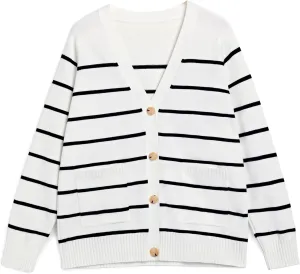 Women's Cardigan Sweaters 2024 Fall Oversized Lightweight Cardigans Open Front Button Knit Outerwear with Pockets