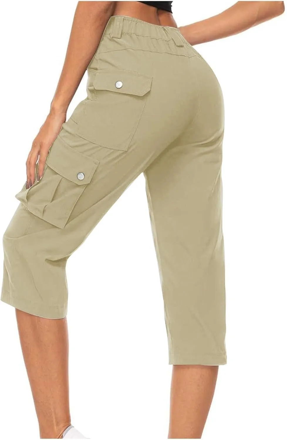 Womens Cargo Capris Hiking Pants Lightweight Loose Fit Casual Capri Pants Dressy Athletic Trousers Cropped