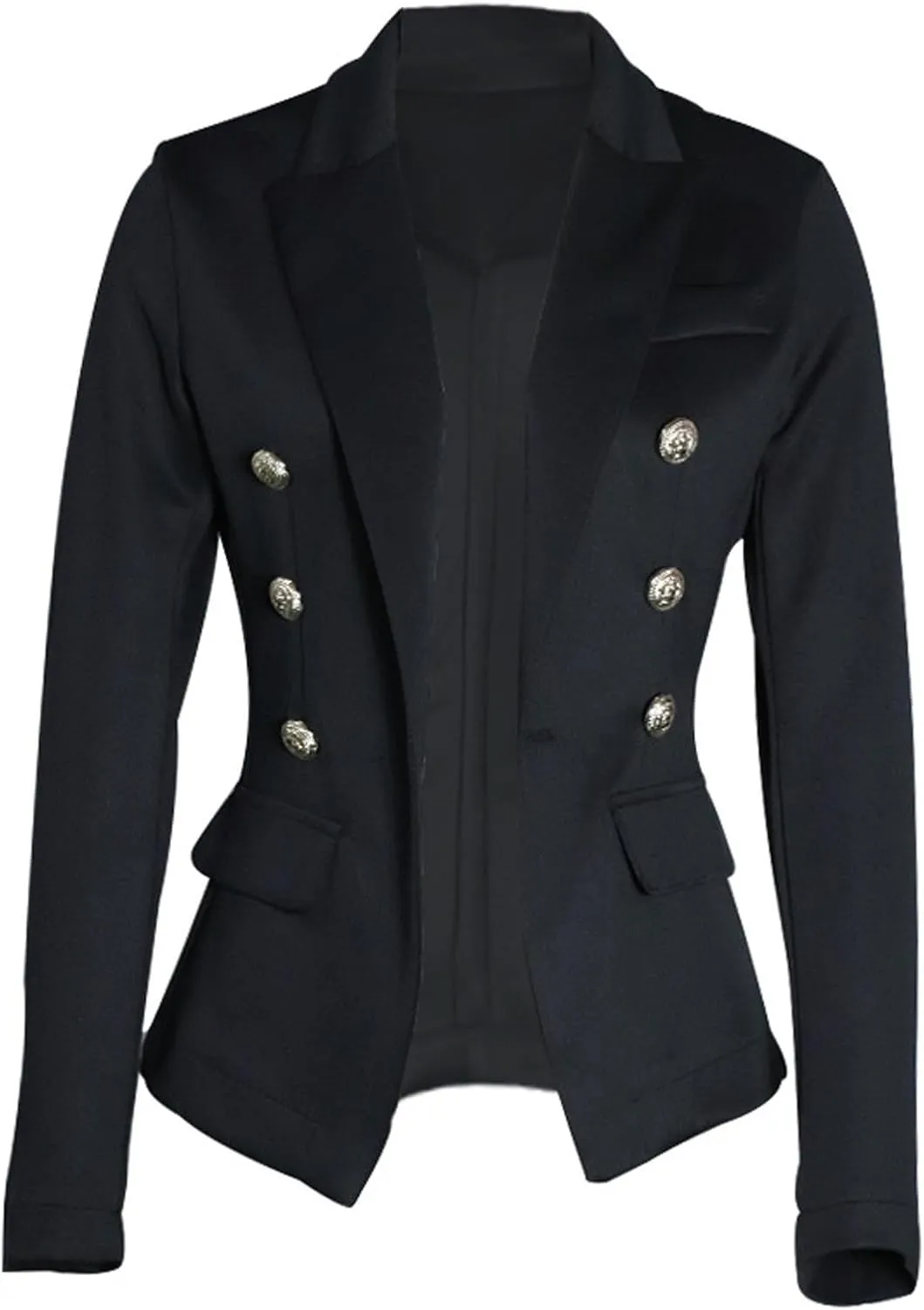 Womens Casual Blazer Jacket Gold Button Blazers Double Breasted Professional Clothes Fashion Casual Blazer