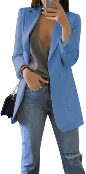 Womens Casual Blazers Business Oversized Blazer Jacket Long Sleeve Open Front Work Office Blazer Trendy Clothes