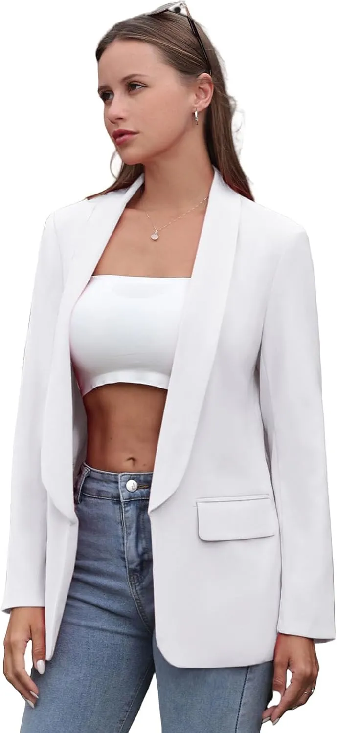 Womens Casual Blazers Open Front Long Sleeve Fashion Suit Jacket Work Office Suit 2025 Spring Fall Trendy