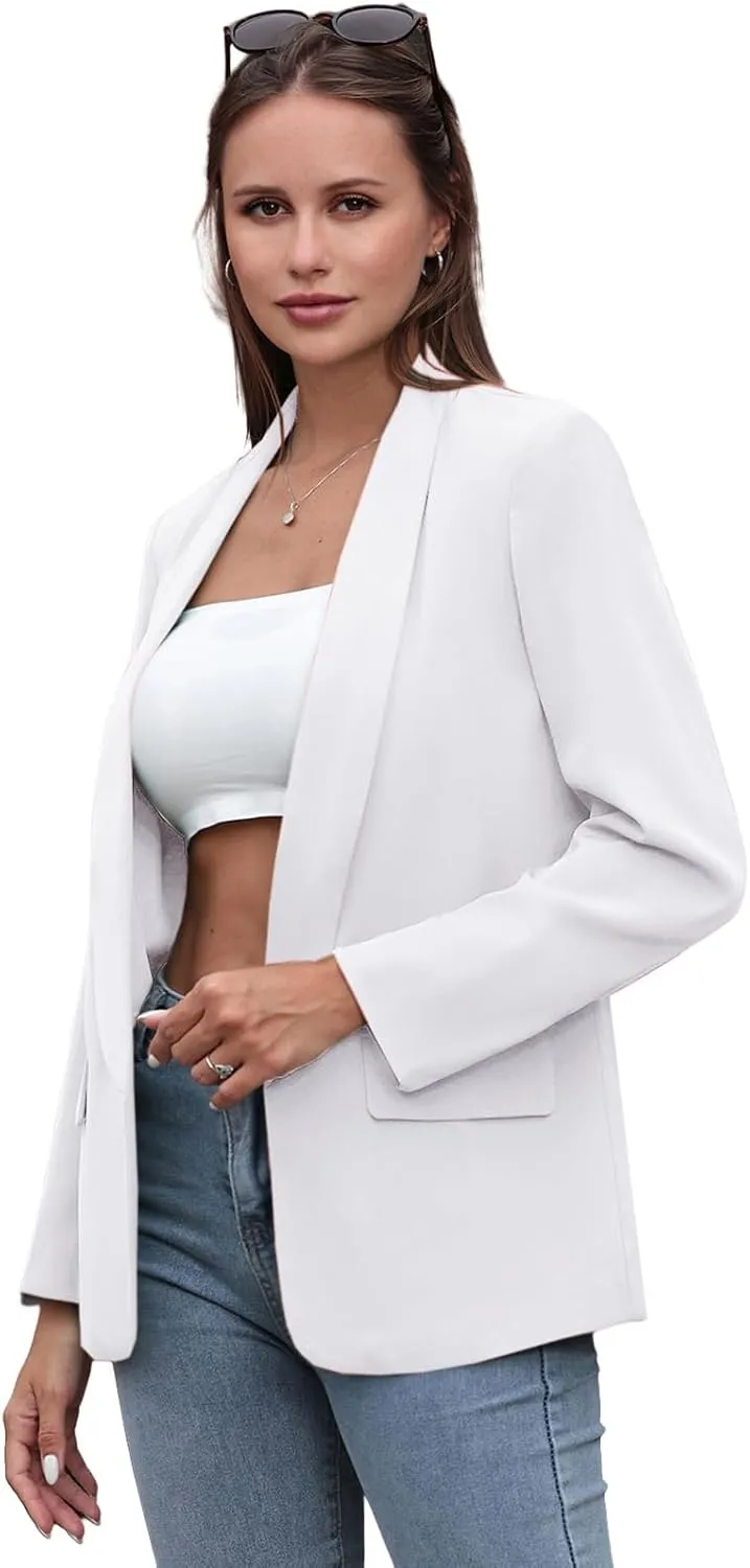Womens Casual Blazers Open Front Long Sleeve Fashion Suit Jacket Work Office Suit 2025 Spring Fall Trendy