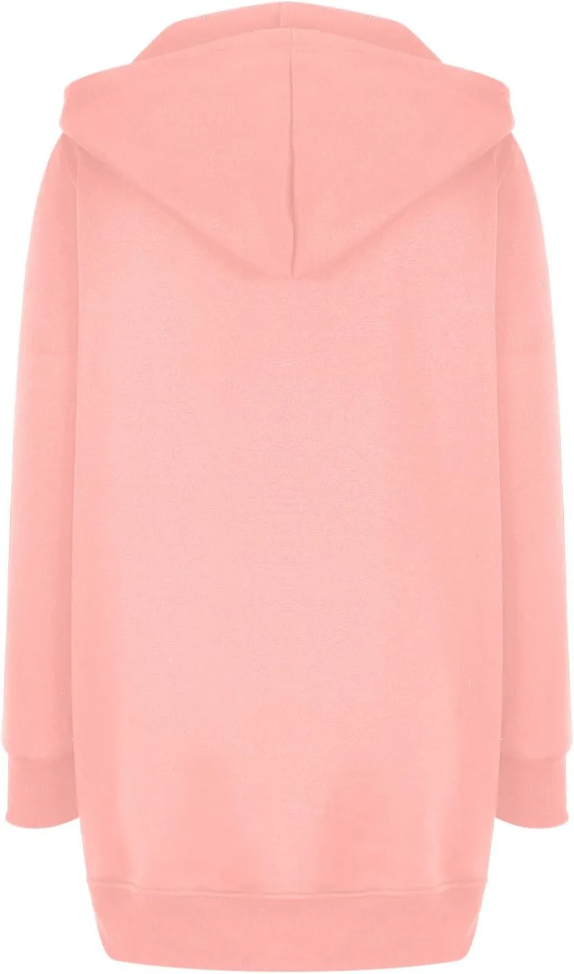 Women's Casual Long Hoodies with Pockets Tunic Sweatshirt Outerwear Jacket With Pockets Fashion Fleece Winter Coat