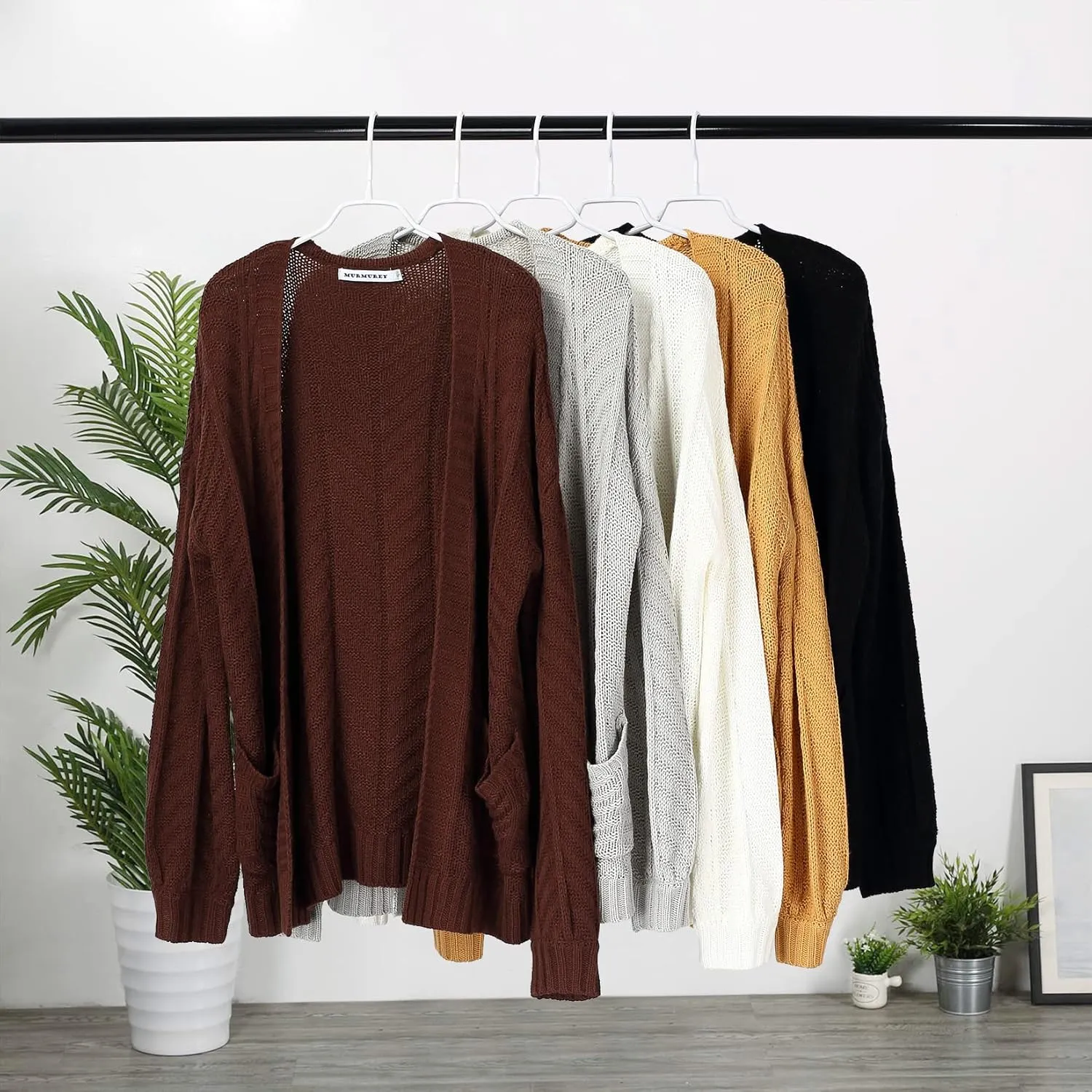 Womens Long Sleeve Open Front Oversized Cardigans Casual Chunky Knit Sweater Outwear Coats