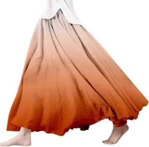 Womens Maxi Skirt Dress Boho Flowy Swing A-Line Elastic Waist Pleated Beach Vacation Long Skirrts Swimsuit Cover Ups