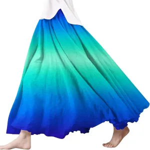 Womens Maxi Skirt Dress Boho Flowy Swing A-Line Elastic Waist Pleated Beach Vacation Long Skirrts Swimsuit Cover Ups