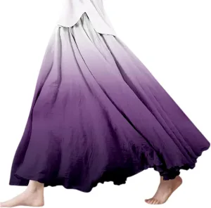 Womens Maxi Skirt Dress Boho Flowy Swing A-Line Elastic Waist Pleated Beach Vacation Long Skirrts Swimsuit Cover Ups