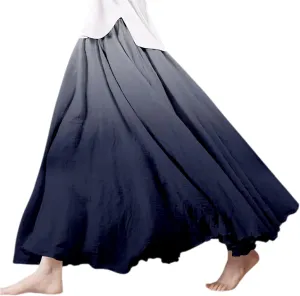 Womens Maxi Skirt Dress Boho Flowy Swing A-Line Elastic Waist Pleated Beach Vacation Long Skirrts Swimsuit Cover Ups