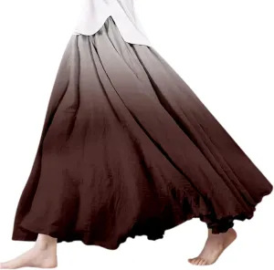 Womens Maxi Skirt Dress Boho Flowy Swing A-Line Elastic Waist Pleated Beach Vacation Long Skirrts Swimsuit Cover Ups