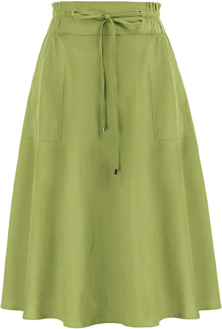 Women's Midi Skirt Boho Wood Ear Edge Layered Half Maxi Skirt Summer Casual Long Flowy Tiered Beach Vacation Dress