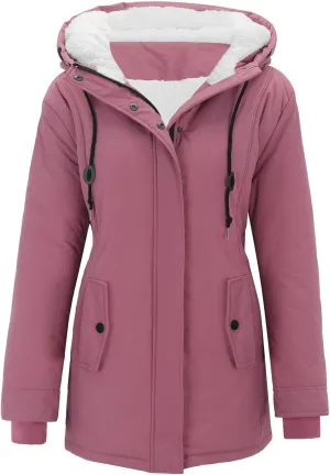 Womens Oversized Hooded Quilted Jacket Fleece Lined Warm Down Coat Plus Sized Long Sleeve Overcoat 2024 Winter Coat