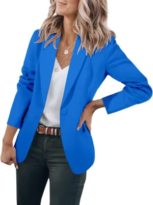 Womens Suit Jacket Business Casual Blazer Long Sleeve Lapel Open Front Button Work Blazer Jackets Trendy Clothes