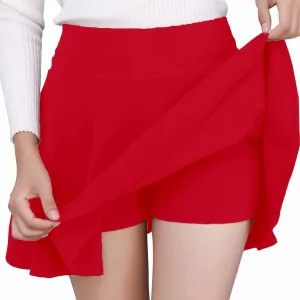 Women's Summer 2025 Basic Versatile Stretchy Flared Casual Flowy Mini Skater Skirt, M-5XL