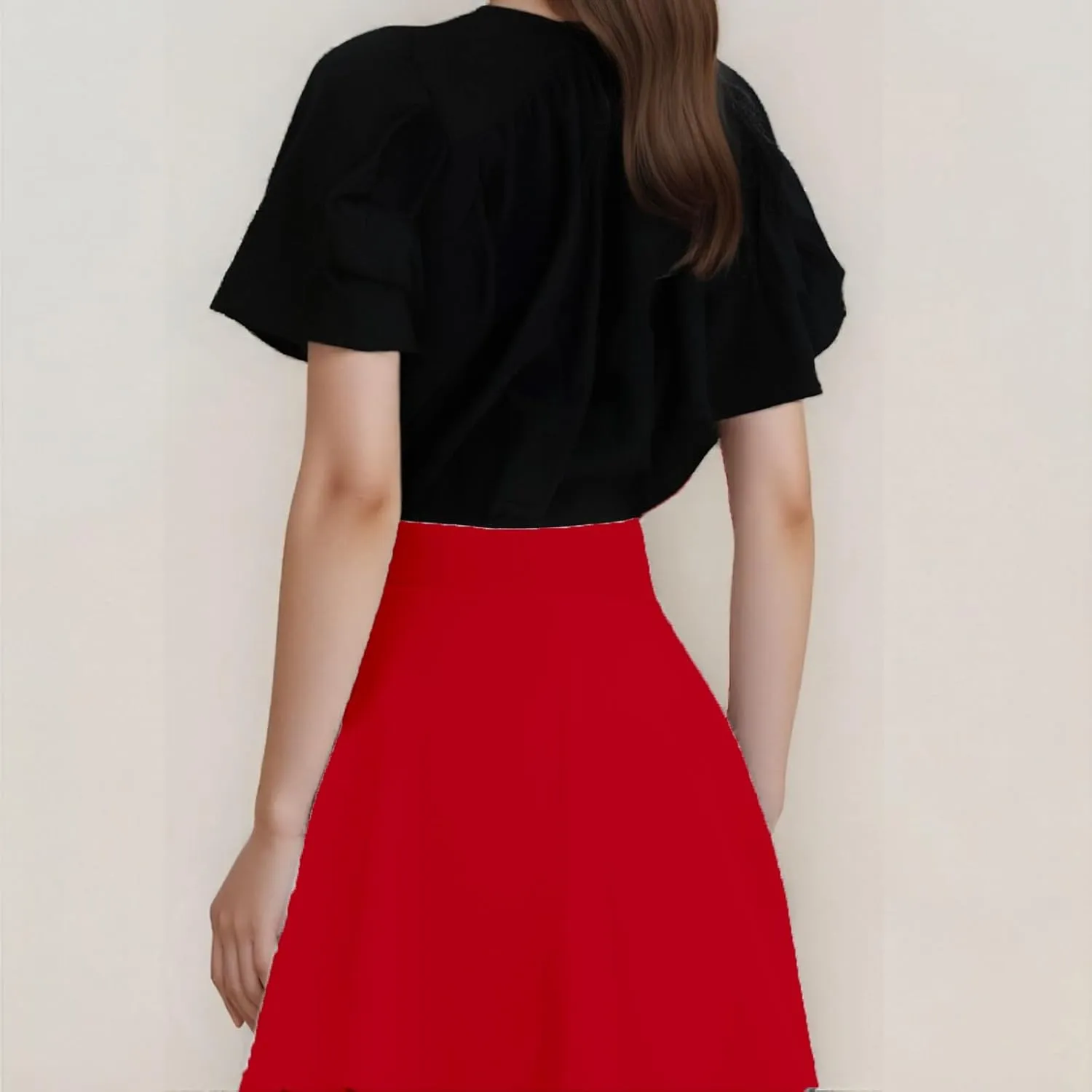 Women's Summer 2025 Basic Versatile Stretchy Flared Casual Flowy Mini Skater Skirt, M-5XL